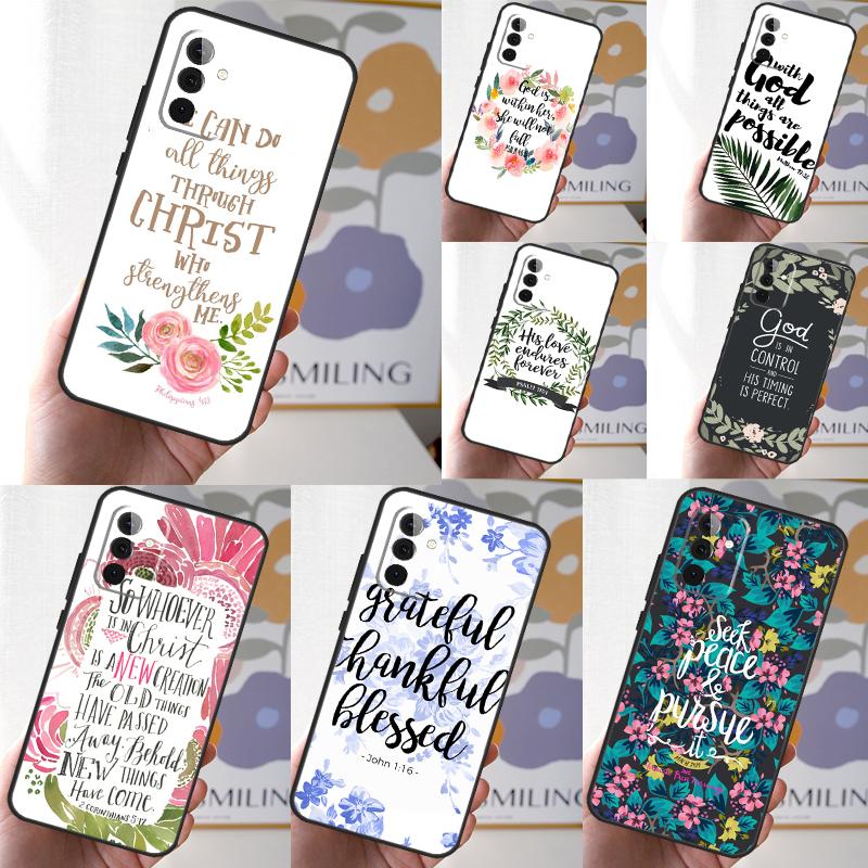 Bible Qutoes Verse Belief God Jesus Phone Case For Samsung Galaxy A55 A35 A25 A15 A51 A71 A12 A32 A52 A13 A33 A53 A14 A34 A54