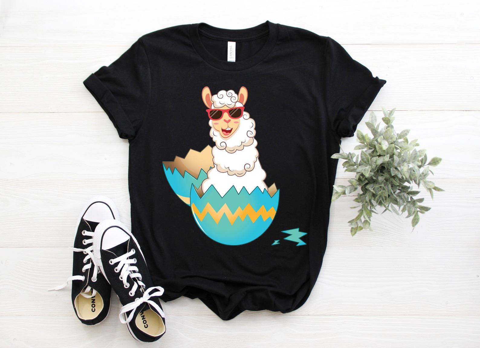 Funny Happy Easter Llama Egg Cool T-Shirt, Easter Bunny, Kids Easter,  Easter, Funny Easter Shirt, Easter Gift, Easter Gifts, 100