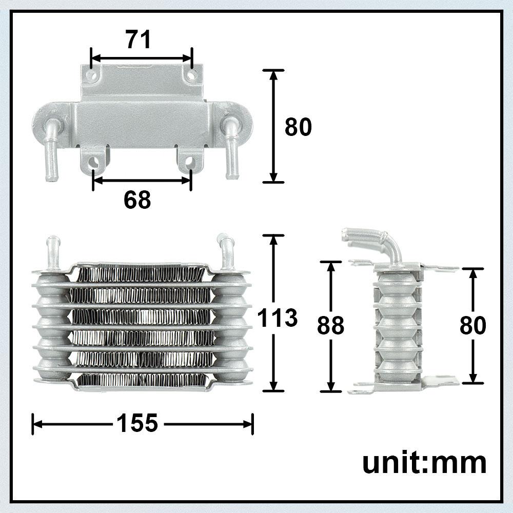 High Quality Universal Motorcycle cooling Small Oil Cooler silver SO-01