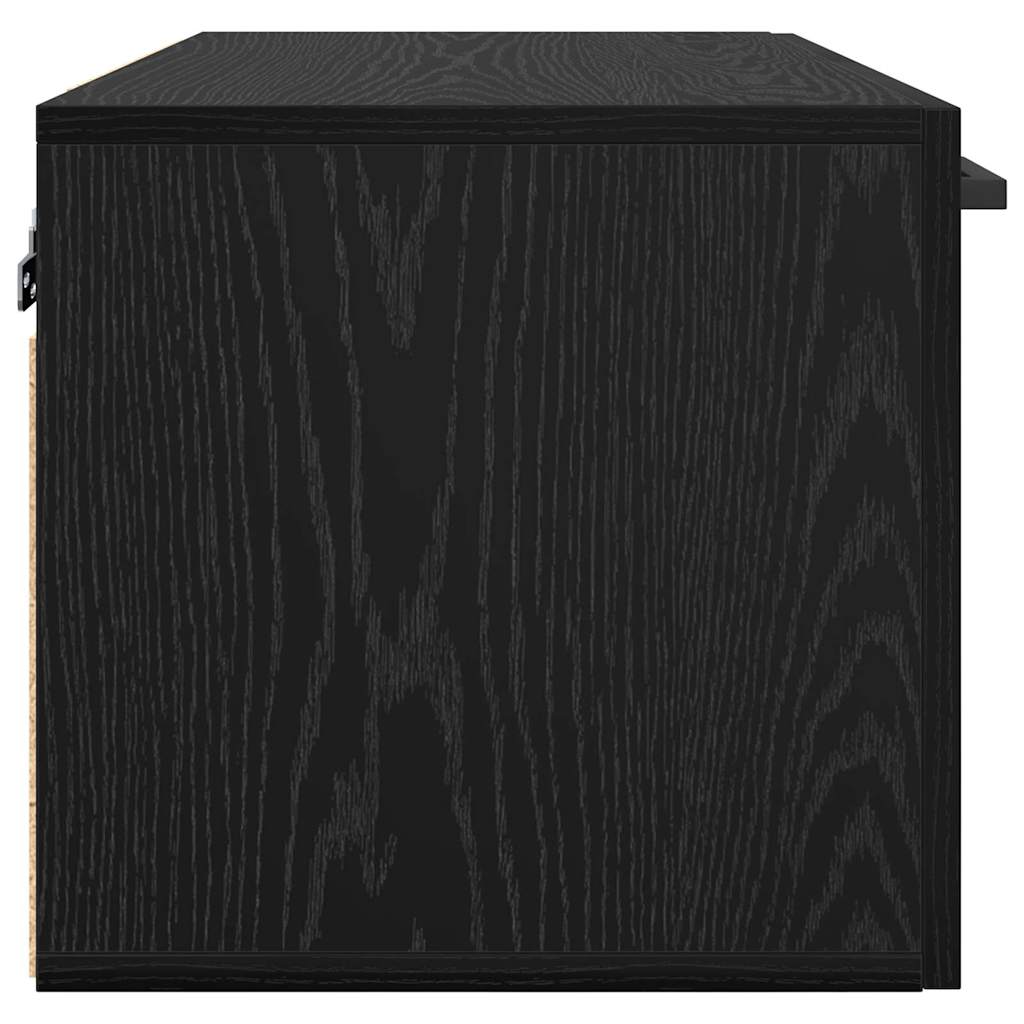 Wall Mounted Cabinet Black Oak Effect 60 X 36.5 X 35 Cm