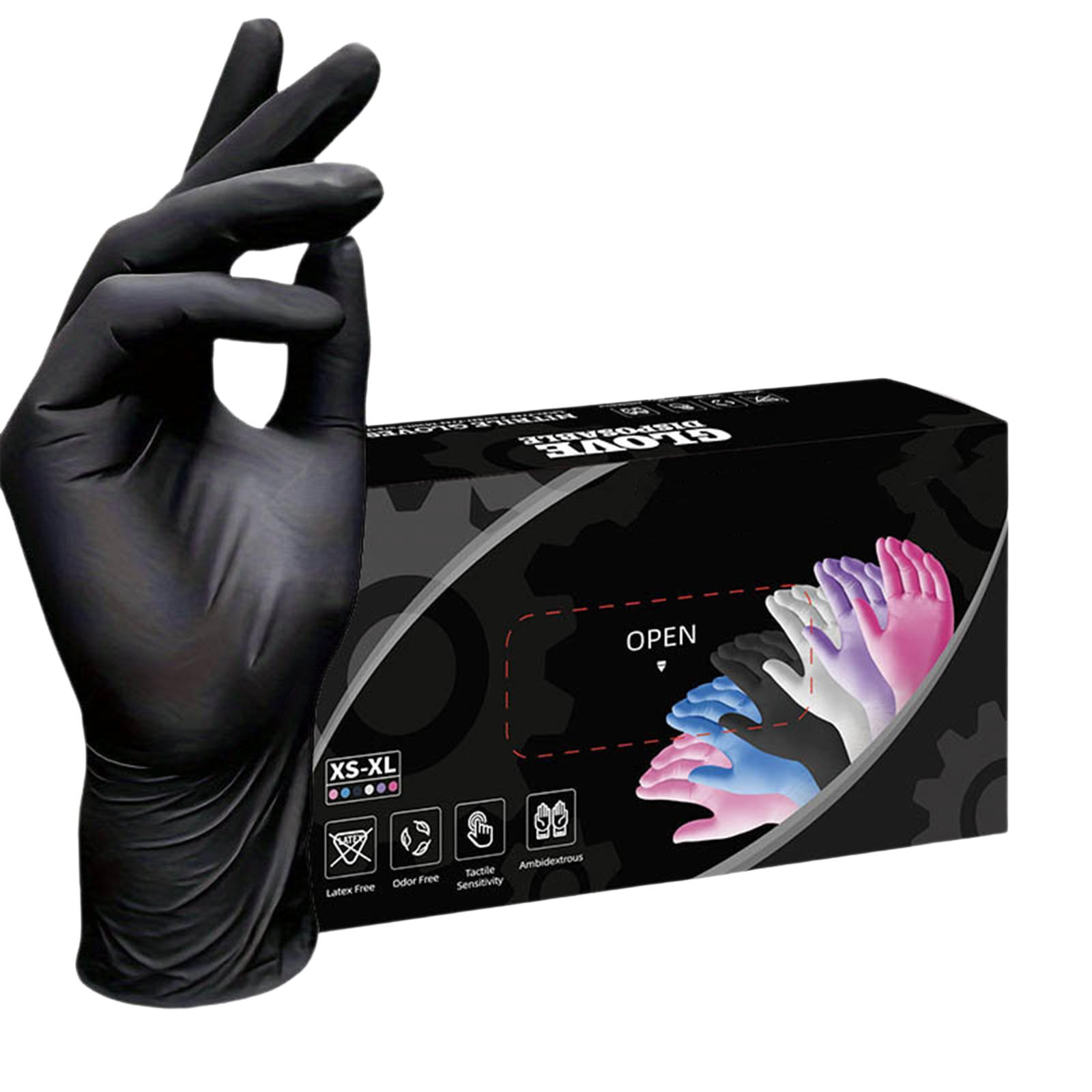 

Нитриловые одноразовые перчатки 3,5-4 мил 4 размера S чёрный