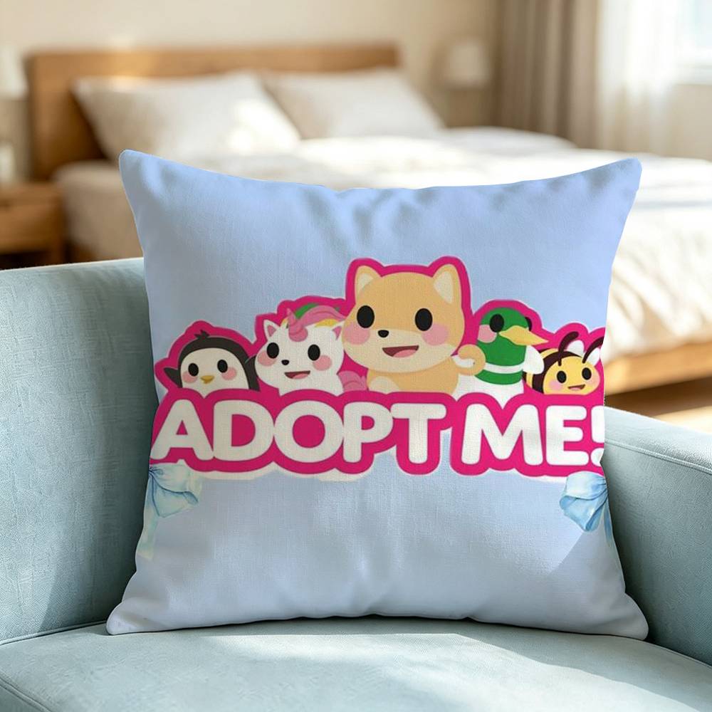 Adopts Me Game Pet E-Egg Square Double-Sided printed Pillow Case Bedroom Bedside Pillow Sofa Cushion Cover Gift