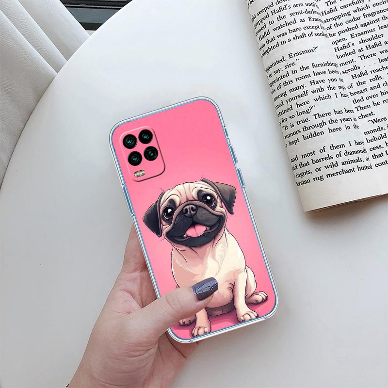 Cute Pug Dog Transparent Phone Case for LG K22 K30 K40 K40S K41 K42 K50 K50S K51 K51S K52 K61 K62 K71 K92 Q60 Q61 V40 V50 V60