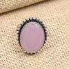 Pink Chalcedony Gemstone Handmade Jewelry 925 Sterling Silver Ring For Women