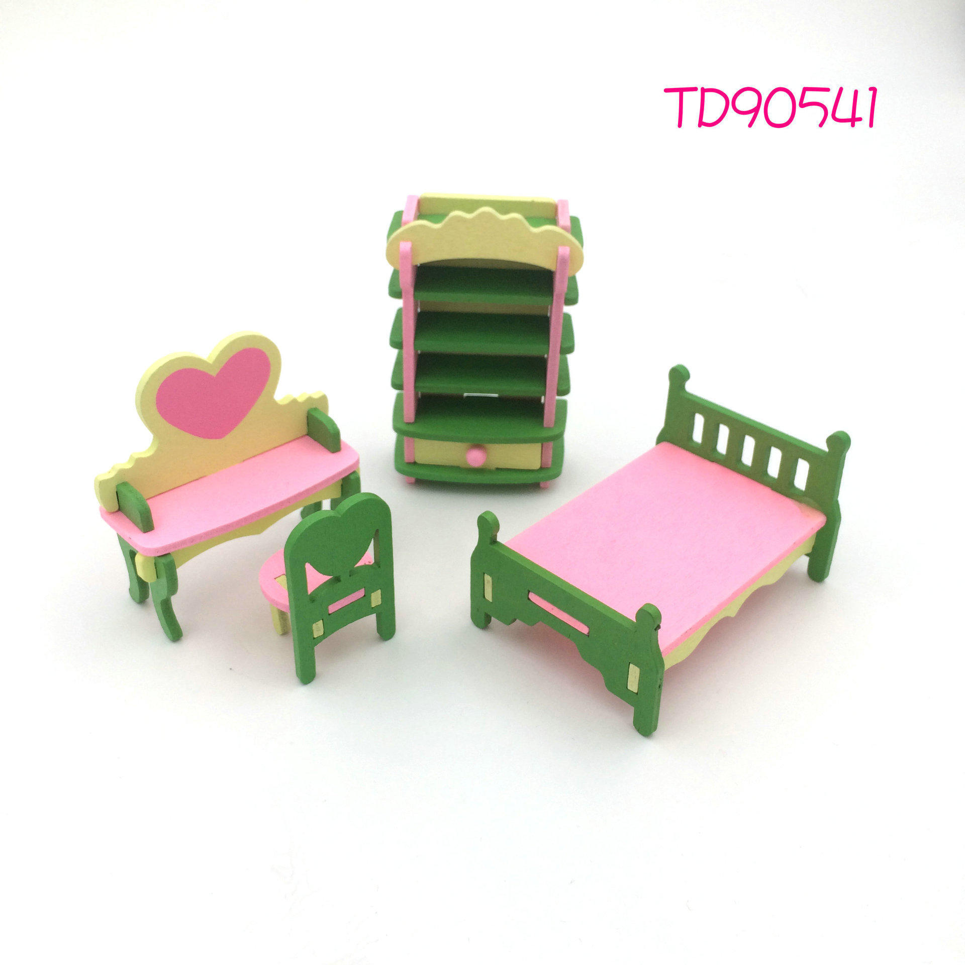 Hot Simulation Miniature Wooden Furniture Toys Dolls Kids Baby Room Play Toy Furniture DollHouse Wood Furniture Set for Dolls