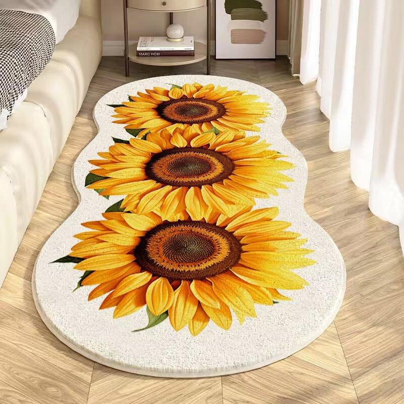 3D Flower Carpet Thickened Comfortable Room Bedside Carpet Living Room Coffee Table Carpet Dirt Resistant