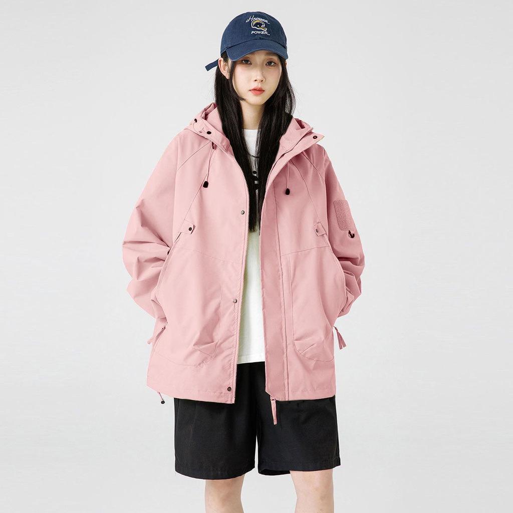 Men's 2024 Mountain Series Embroidered Outdoor Windbreaker Jacket: Functional, Trendy Workwear Coat