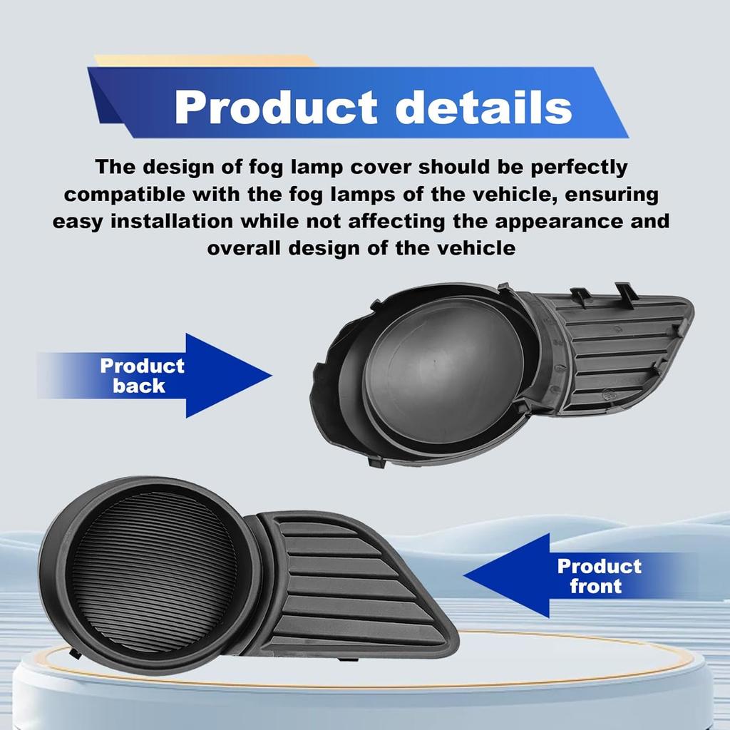 2PCS Front Bumper Fog Light Bezel Cover Compatible with 2011-2017 Sienna Driver and Passenger Side Fog Light Covers #5212708020 5212808020 TO1039169