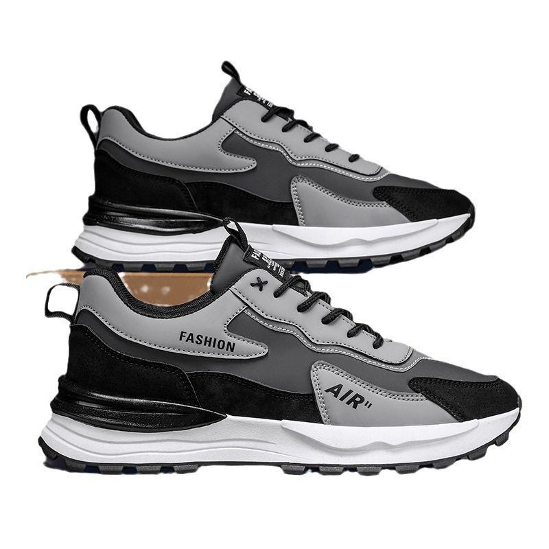 Men's Shoes New Single Cotton Sneakers Leather Surface Non-slip Waterproof Work Running Trendy Shoes