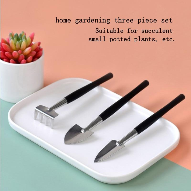 EW Haushalt Sukkulenten Pflanzung Gartenarbeit Lockeres Erdwerkzeug Mini Edelstahl Dreiteiliges Set Topfpflanze Blumenschaufel