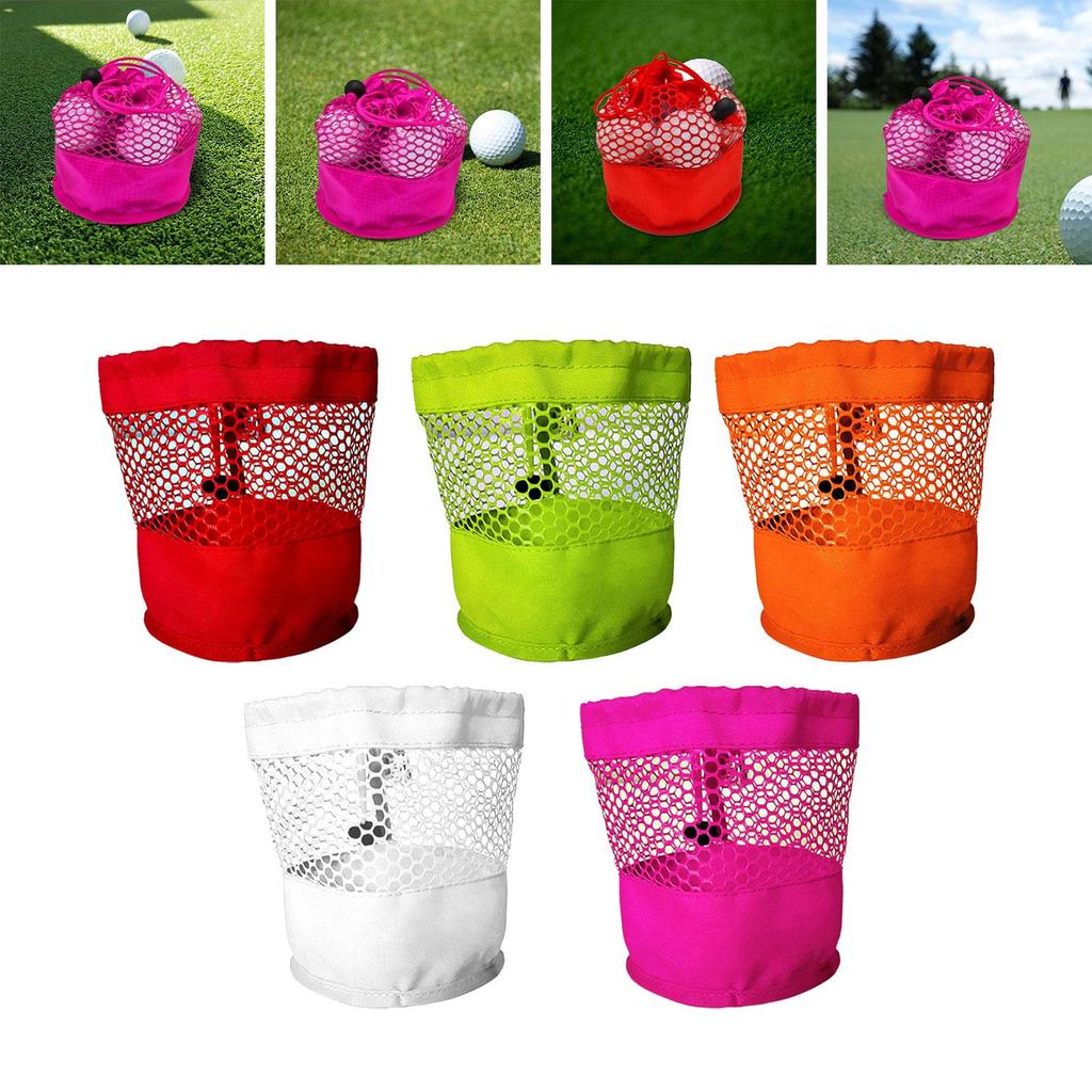 Golf Ball Bag Organizer Portable Holder Golf Ball Storage Bag Drawstring Mesh