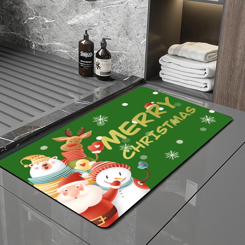 SANFAN Customizable Christmas Multipurpose Floor Mat Doorway Bath Mat Kitchen Mat
