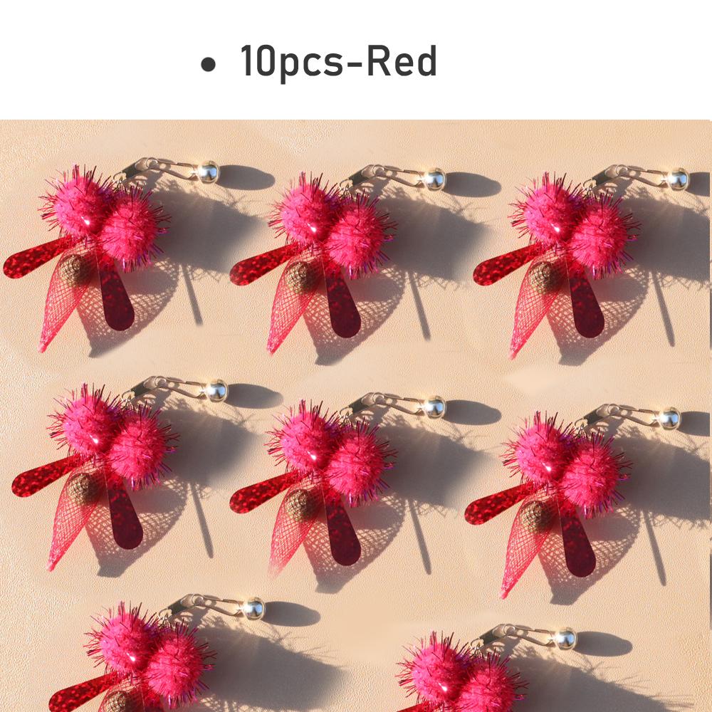 10pcs Simulated Glitter Fly Cat Teaser Stick For Changing Heads Funny Cat Toy Cat Teaser Stick Catnip Ball Pet Toy