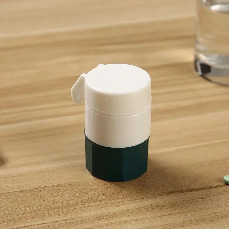 Cutting Tablets Pill Cutter Medicine Crusher 4 In1 Portable 4 Layer Grinder Splitter Tablet Cutter Divider Storage Case Pill Box