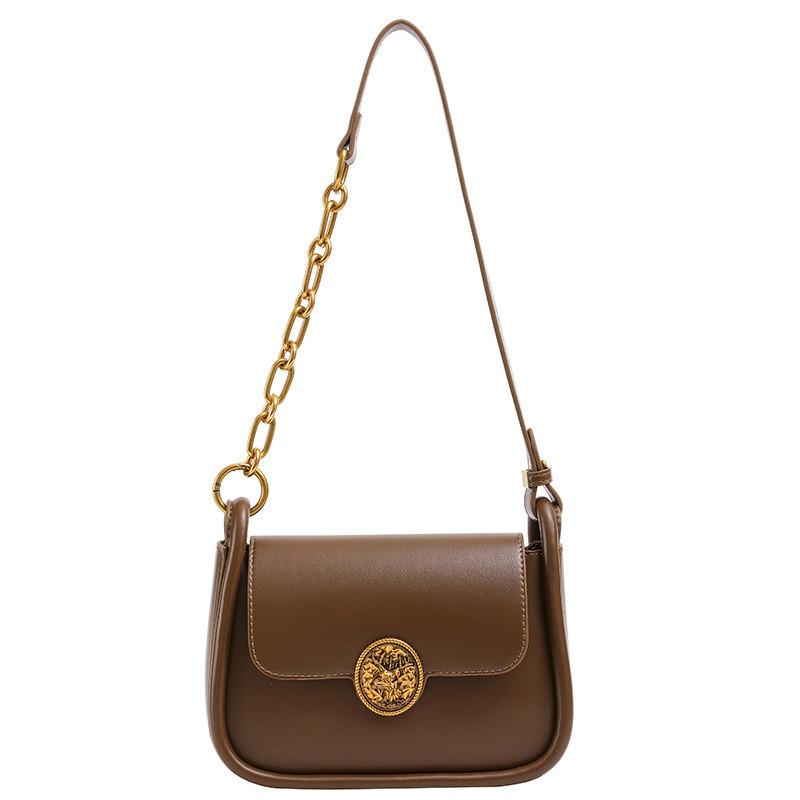 Chic Black/brown/coffee Color Pu Small Square Bag Women s High-end Crossbody Bag коричневый