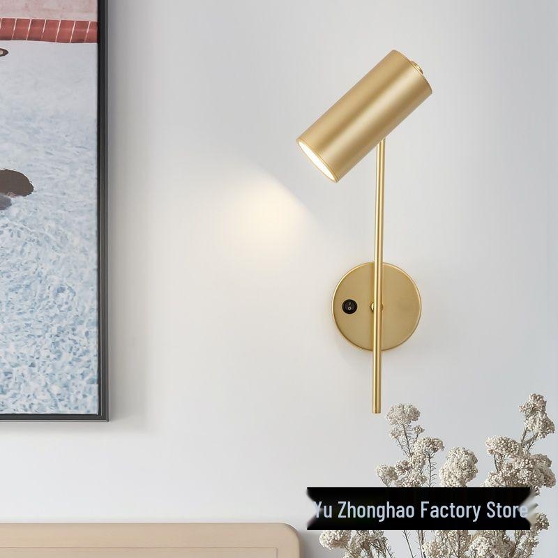 Nordic Postmodern Minimalist Rotatable Wall Lamp with Switch for Living Room or Bedroom.