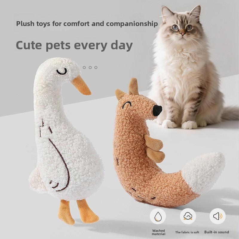 Jouets pour chats, Jouets pour chiens, Jouets en peluche à l'herbe à chat, Jouets à mâcher pour la relaxation, Jouets pour chats auto-amusants produisant du son, Jouets pour chats à saveur de menthe