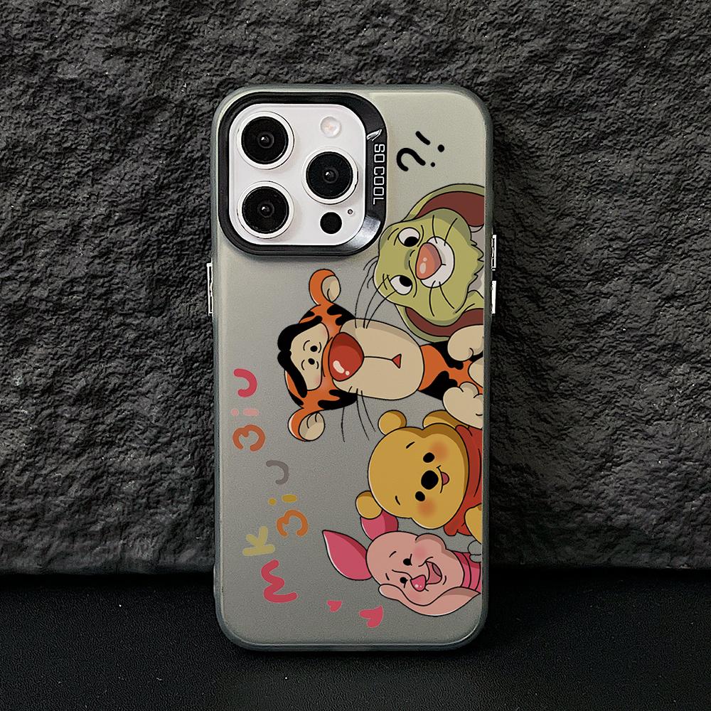 Tiggers Pooh Bear Winnies Phone Case for Samsung Galaxy S26 S25 Edge S24 S23 S22 S21 FE S20 Ultra Plus 5G Colorful Silver Cover