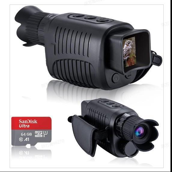 1080P HD Infrared Night Vision Device Dual Use Monocular Camera Digital Telescope Monocular Outdoor Hiking Portable Telescope with 64GB Card
