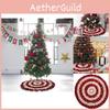High Quality Checked Burlap Christmas Tree Skirt Featuring Charming Cartoon Style