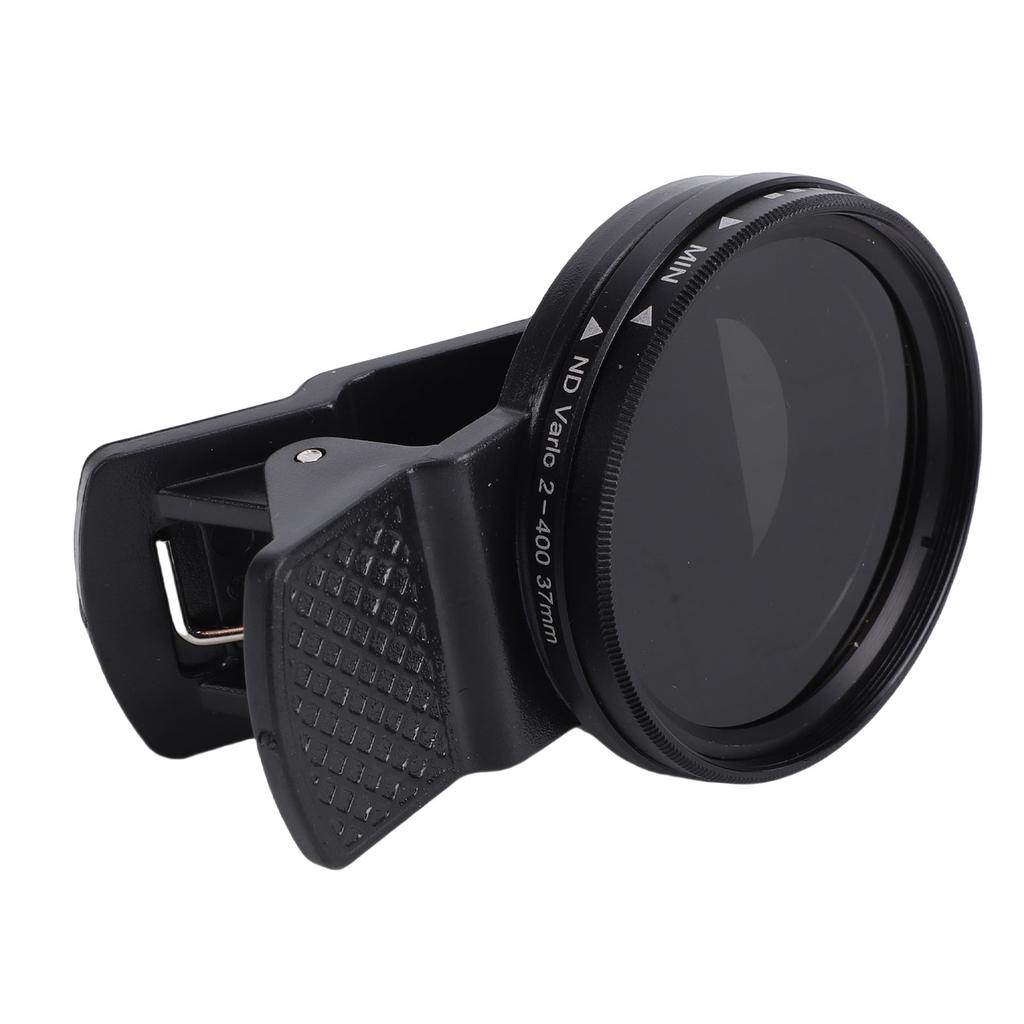 37mm Adjustable ND Filter ND2 400 Variable Neutral Density Lens Filter with Clamp for Smartphone Mount Reduces Light