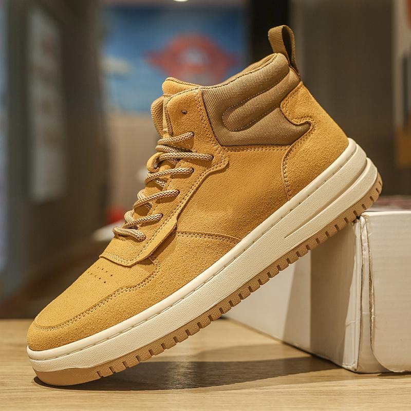 Fashion Mens Outdoor Desert Boots High Top Lace-Up Sports Shoe Fashion Casual Travel Shoes Men Leather Comfortable Soft Soled Ankle Boot