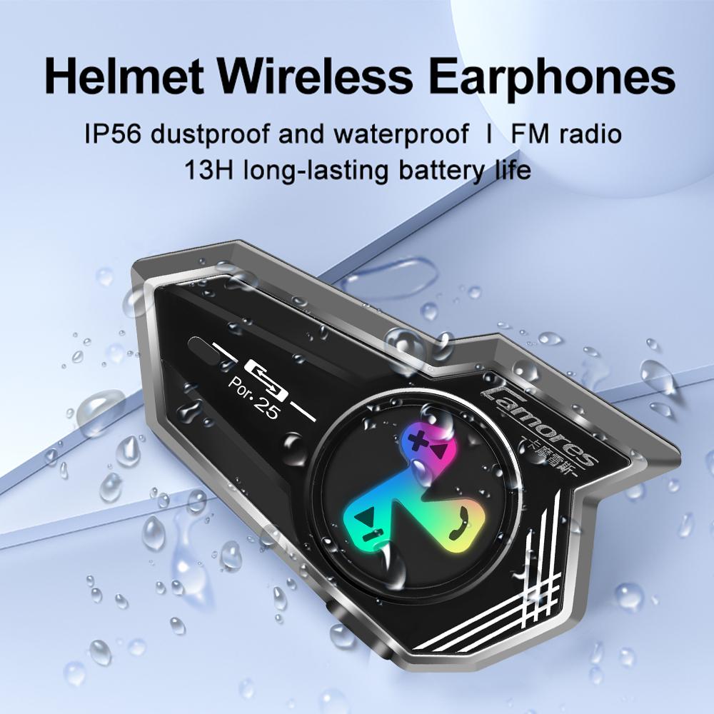 1/2pcs Por25 Motorcycle Helmet Headset Bluetooth 5.4 Wireless Earphone Handsfree Mic Headphones Music Player Moto Helmet