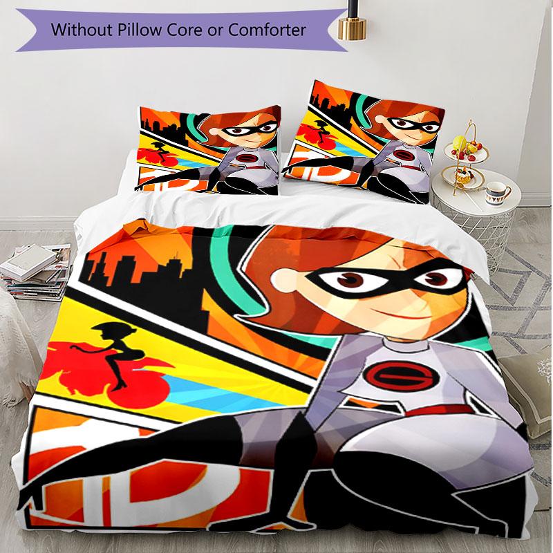 3pcs Duvet Cover Set (1*Duvet Cover + 2*Pillowcase, Without Core), Incredibles Print Soft All‑Season Bedding Set, Home Bedroom Decor Gift