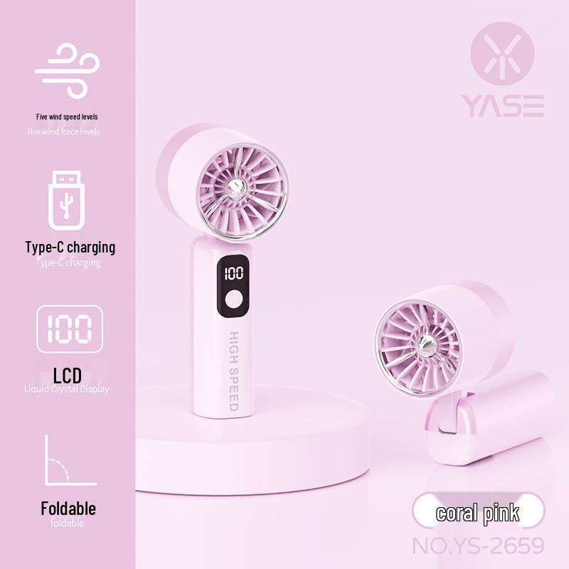 

High-Speed Turbo Digital Display 5-Speed Portable Handheld Fan for Outdoor and Desktop Use Wholesale/Export/Cross-Border