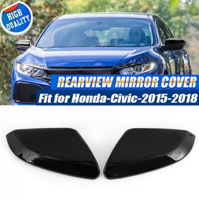 For Honda 10th Civic 2016-2020 2021 Rearview Side Mirror Cover Cap Gloss Black
