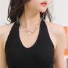 Irregular Metal Collarbone Necklace for Women Lightweight Chain Link Design Adjustable Length Fashion Jewelry Accessory for Daily Wear