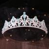 DIEZI 9 Colors Luxury Princess Girls Opal Crystal Bridal Wedding Tiara Crown Bride Queen Headbands Hair Jewelry Accessories