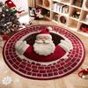 60*60cm Christmas Round Carpet 3D Special-shaped Bedroom Door Mat Santa Claus Floor Mat  Home Decor