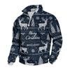 Men's Sweatshirt with Stand Collar Christmas Print Pullover for Casual Wear