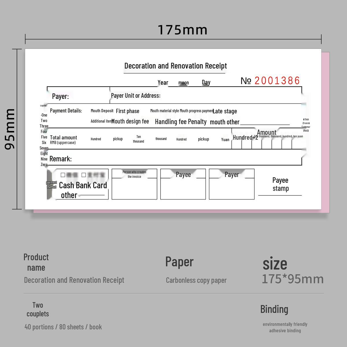 Integrated Home Renovation Deposit Receipt & Fee Statement Customization