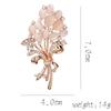 New Temperament Trendy Gold Color Zircon Flower Brooches for Women Cute Sweet Advanced Opal Pins Jewelry Accessories Gift