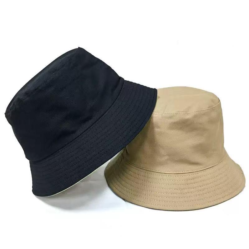 Hot Seller Simple Solid Color Reversible Bucket Hat Casual Short Brim Sunshade Hat In Stock