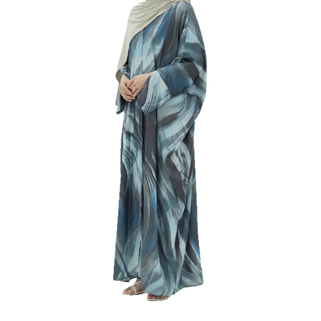 Long-sleeved Elegant Open-sleeved Long Shirt Elegant Casual Print Cardigan Robe Soft and Comfortable