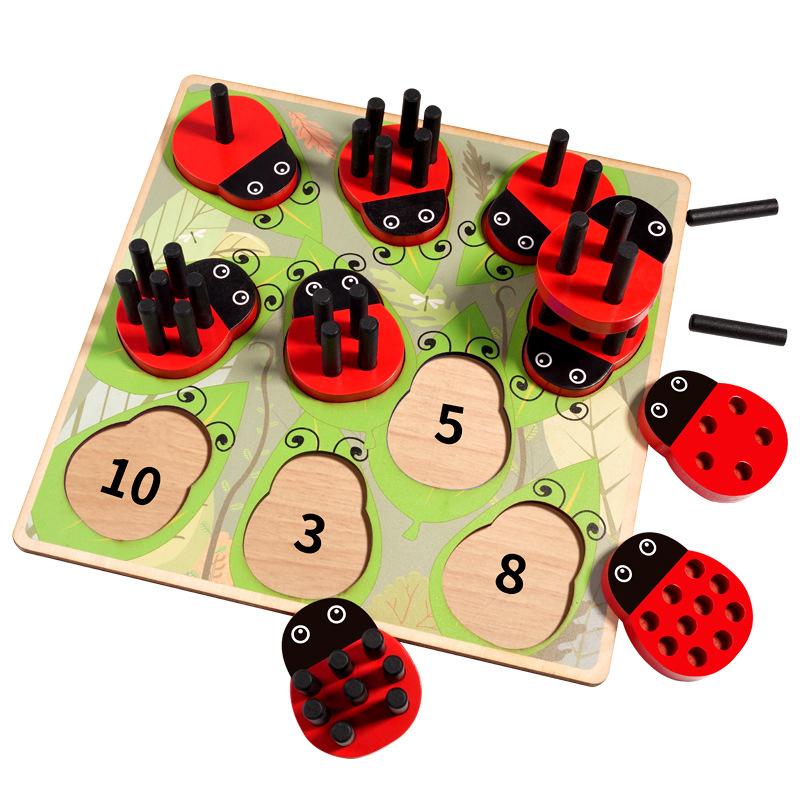 

Божья коровка Игра на счет палочками Монтессори Математические игрушки для малышей Изучение чисел и количества Сопоставление Сенсорные развивающие игрушки