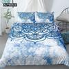 Mandala Duvet Cover Set King Polyester Tie Dye Paisley Quilt Cover Purple Boho Hippie Trippy Floral Exotic Style Bedding Set