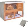 Rabbit Hutch Cover Outdoor Waterproof Pet Cage Dust Cover for Winter, Double Decker Bunny Hutch Protection with Visible Window & Vent Holes, 210D