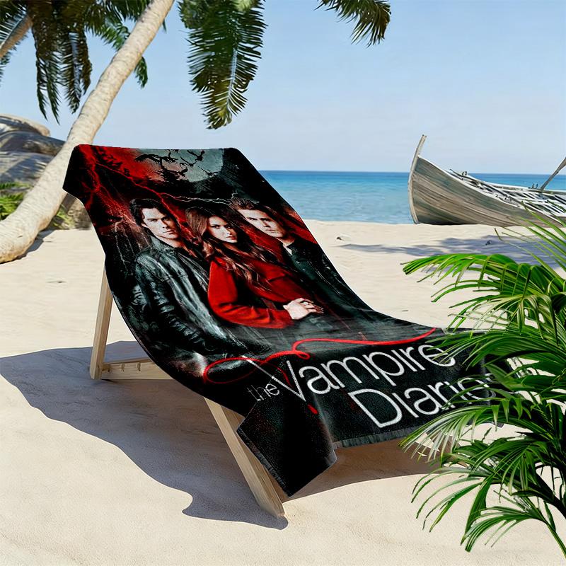 Vampire Diaries Print Strandtuch, Großes Weiches Schnelltrocknendes Handtuch für Strand Camping Schwimmen