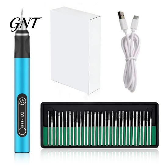 Wood Carving Tool with Variable Speed Cordless Engraving Machines Pen Bits, USB Rechargeable Mini Electric Engraver Etching Precision Drilling
