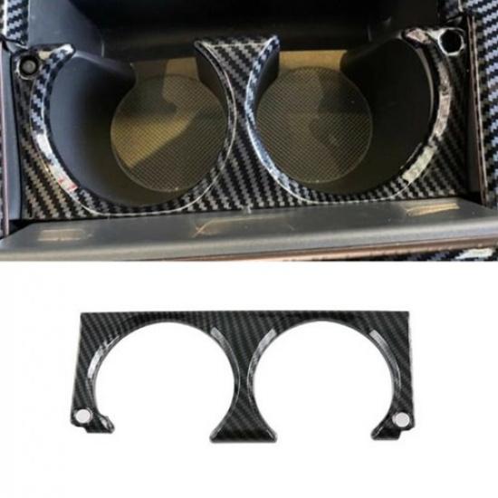 Carbon Fiber Front Water Cup Holder Frame Cover Trim For Toyota Sienna 2021-2023
