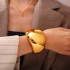 Niche Trend Gold Wide-faced Bracelet, Copper-plated Fashion Personalized Heavy Industry Opening Bracelet
