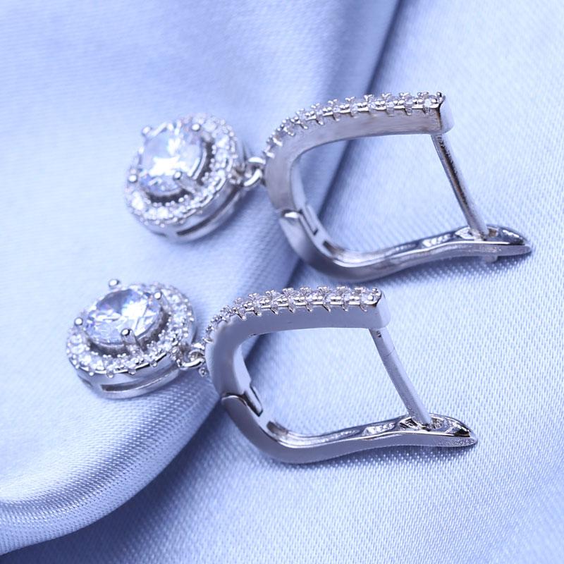 FEEYOO Clip Earrings For Women Fashion Cubic Zirconia Earrings Jewelry Wedding Bridal Earrings