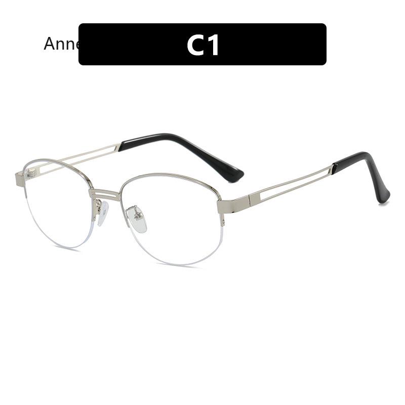 

Винтажные очки Y2K с защитой от синего света для женщин и мужчин, металлические, овальные, полуободковые, милые, крутые, японские очки Харадзюку