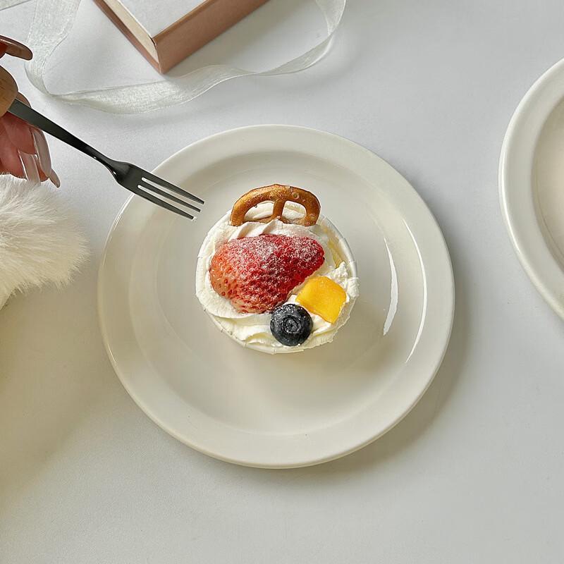 ZISIZ Ins Style White Ceramic Flat Plates