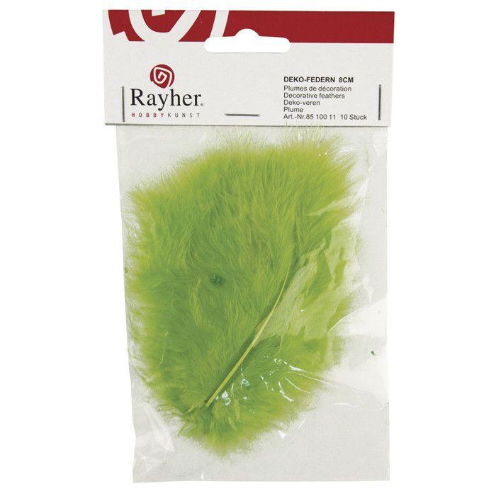 Plumes de décoration Vert clair 8 cm