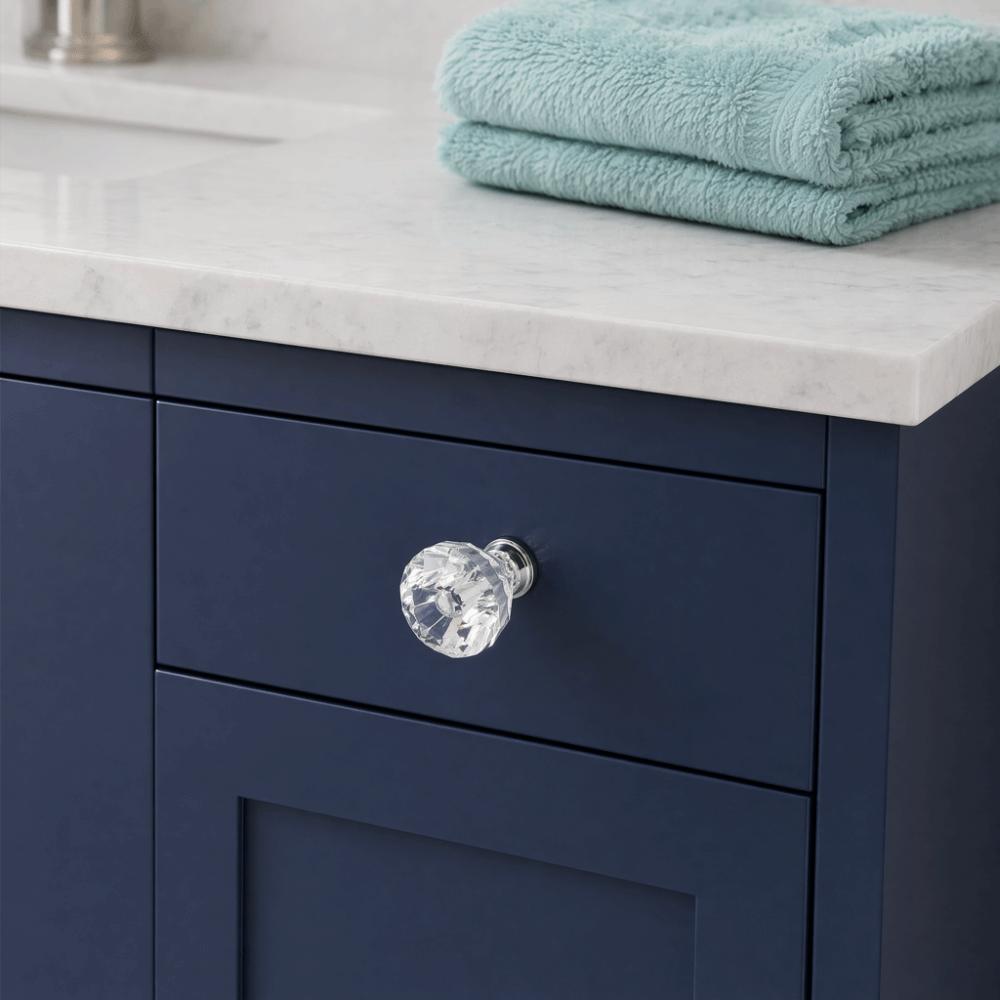 16pcs 25*30mm Cabinet Knobs Oval Glass Drawer Pulls Diamond Shape Cabinet Handles  Dresser Drawer
